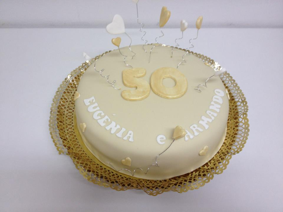 Cake Design - Bolo de Casamento de 50 Anos